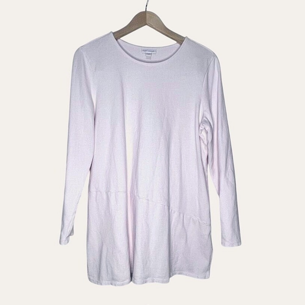 J. Jill Pure Soft Touch Cotton Light‎ Baby Pink Long Sleeve Crewneck Cozy Top